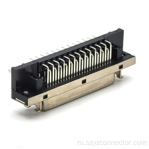 Гнездовой разъем SCSI 1,27 мм, DIP 90°, 50P